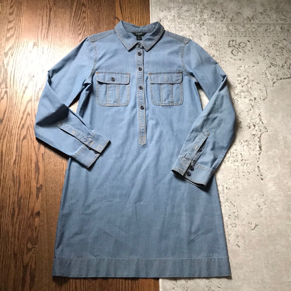 J. Crew denim shirt dress A-line small 2 4